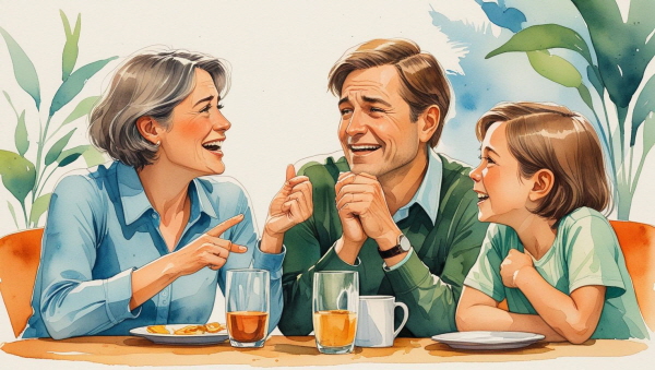 ENTP 부모는 탁월한 언어 능력과 소통력을 지녔지만, 때로는 그 언어가 아이의 감정을 넘어서버릴 수 있습니다에 관한 그림
