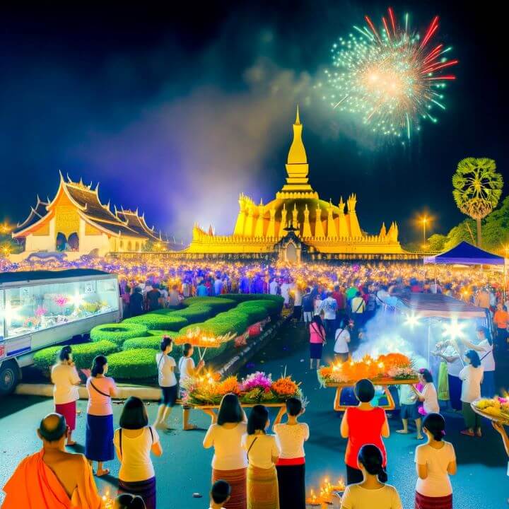 라오스 여행 적기는 언제일까요? - 3. 라오스에서의 주요 행사와 축제 - 3.3 타트루앙 축제 (That Luang Festival) 라오스 여행 적기