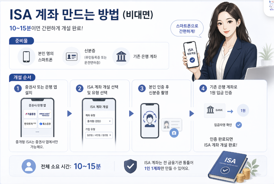 ISA 계좌 만드는 방법 비대면 개설 순서 준비물 10분 개설 절차 정리