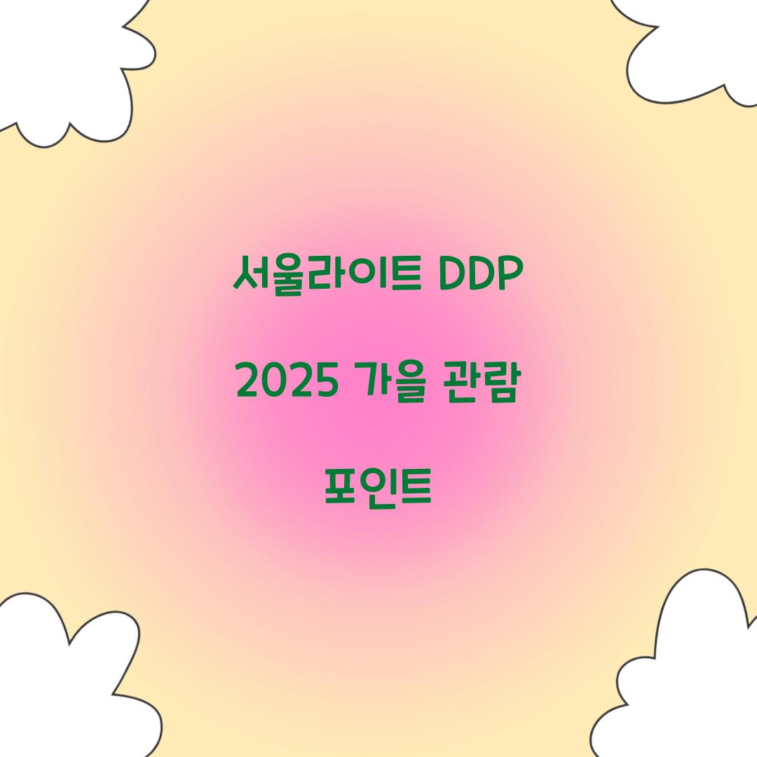 서울라이트 DDP 2025 가을