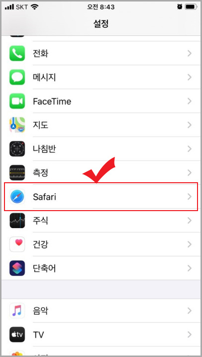 사파리 설정