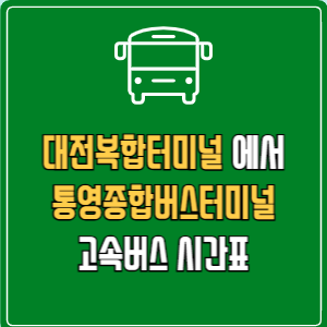 대전복합터미널에서 통영종합버스터미널 고속버스 시간표 요금 예매