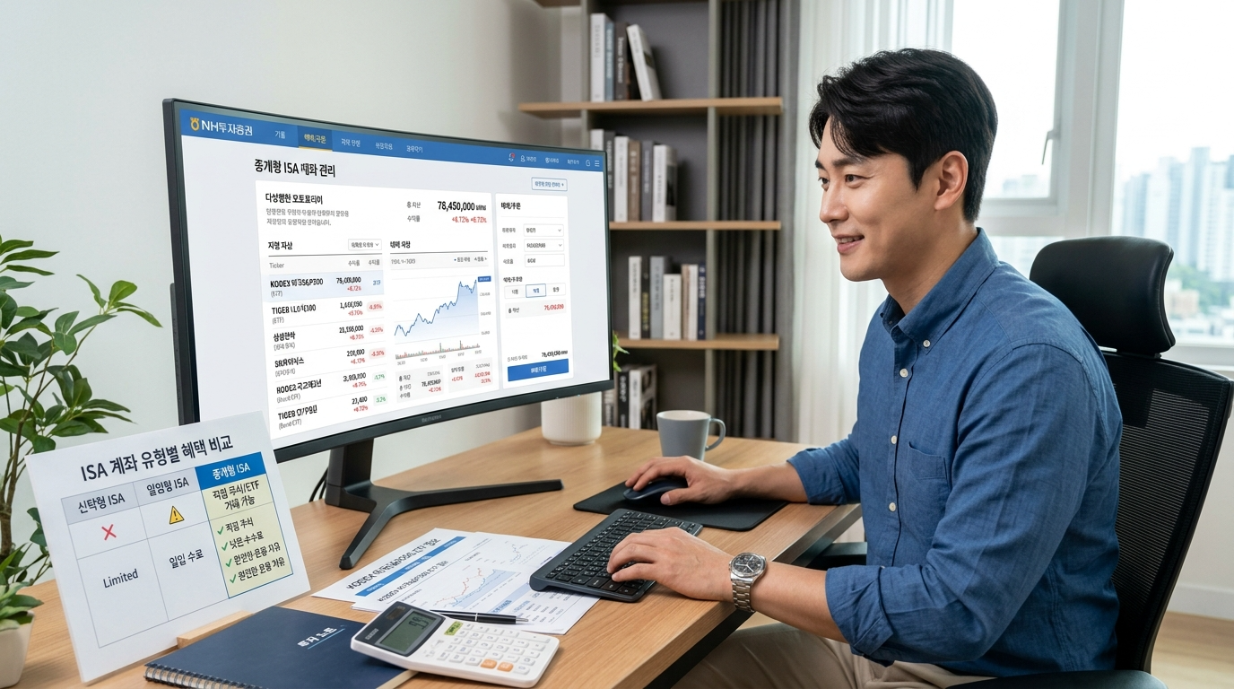 대형 모니터에 표시된 전문 트레이딩 플랫폼