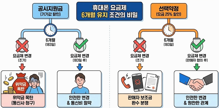 휴대폰 요금제 6개월 뒤 변경하면 위약금 폭탄? 판매자가 절대 안 알려주는 비밀