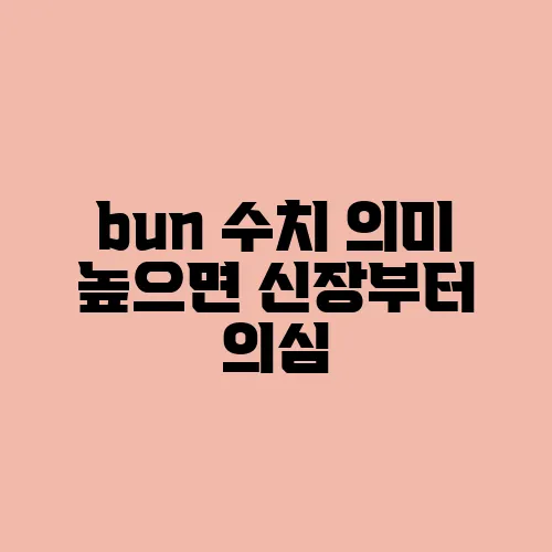 bun 수치 의미 높으면 신장부터 의심