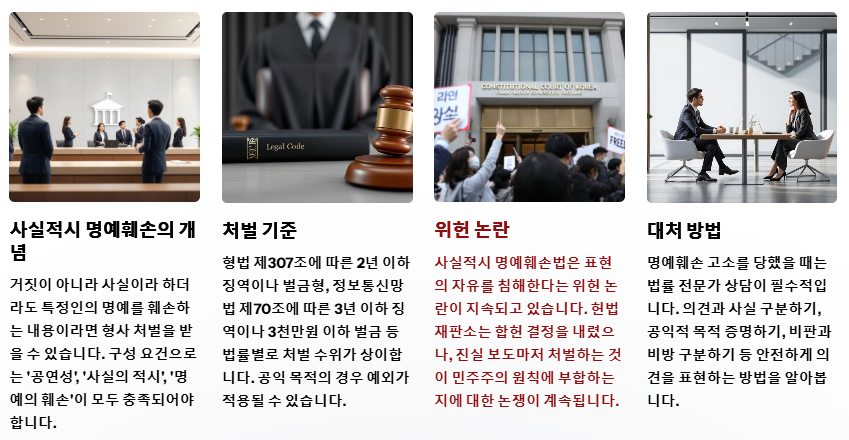 사실적시 명예회손 처벌기준 대처방법