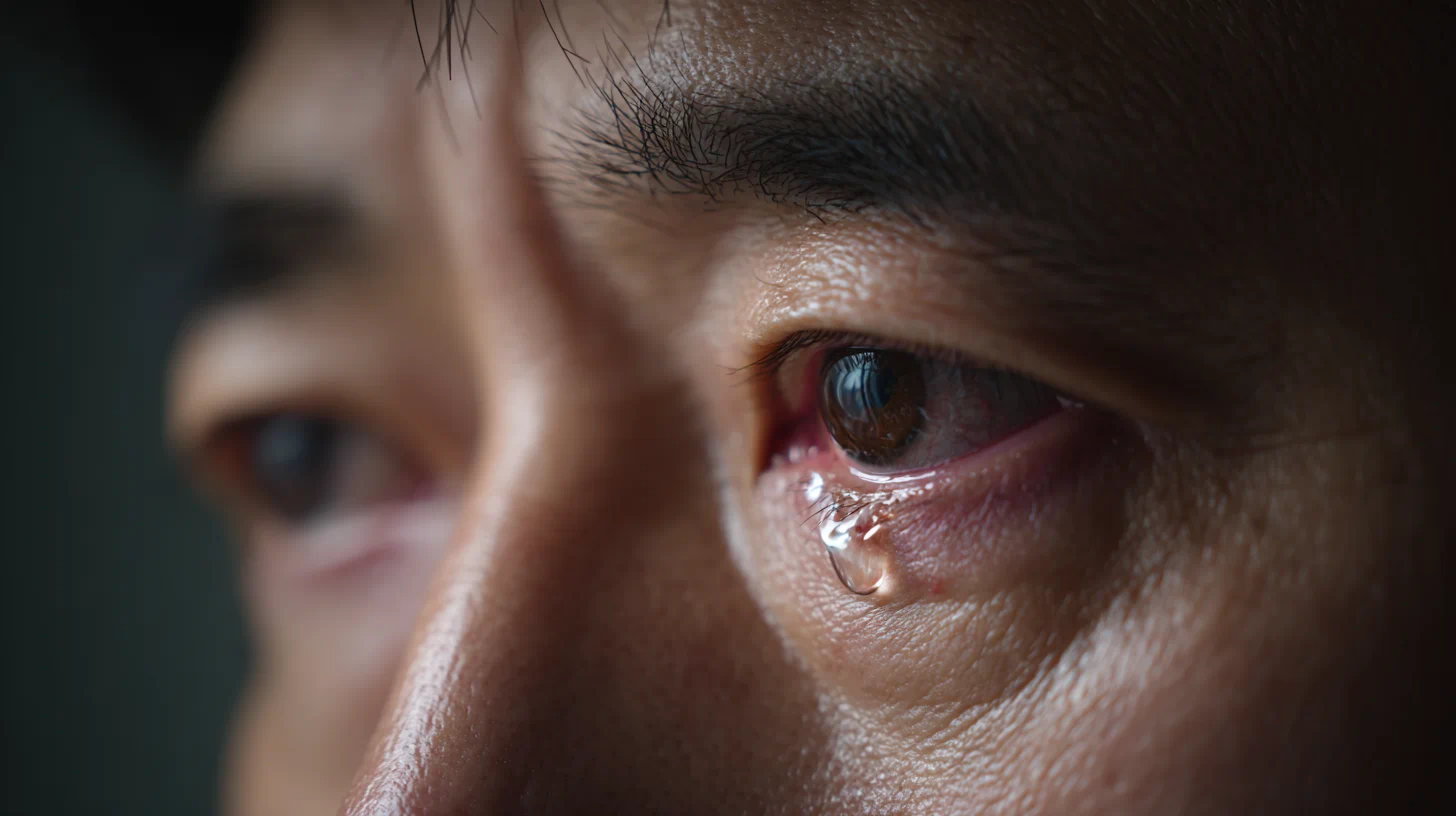 눈물 흐르는 모습