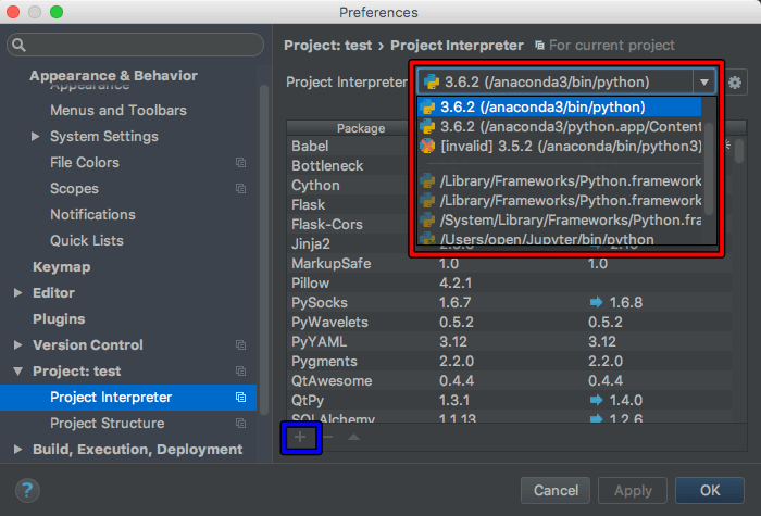 파이참-파이썬-버전-선택-화면