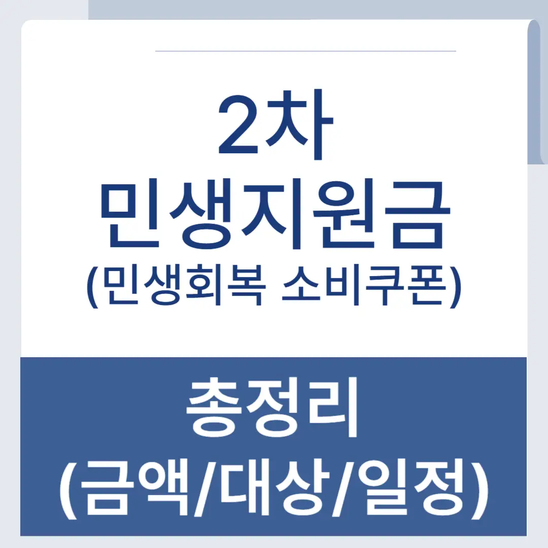 2차 민생지원금 민생회복 소비쿠폰