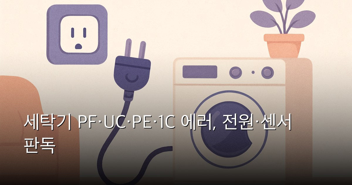 세탁기 PF·UC·PE·1C 에러, 전원·센서 판독