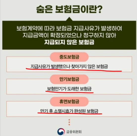숨은보험금 종류