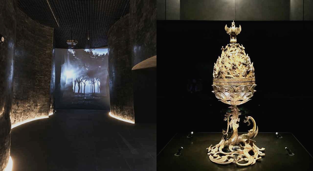 향로 속으로 이어지는 듯한 내부 전경을 거치면 보이는 &lsquo;백제금동대향로&rsquo;의 모습이다. [ⓒ인스타그램 buyeo.museum]