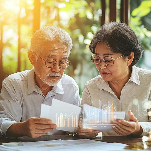 기초연금 지급액 및 감액 사례 비교 그래프 이미지