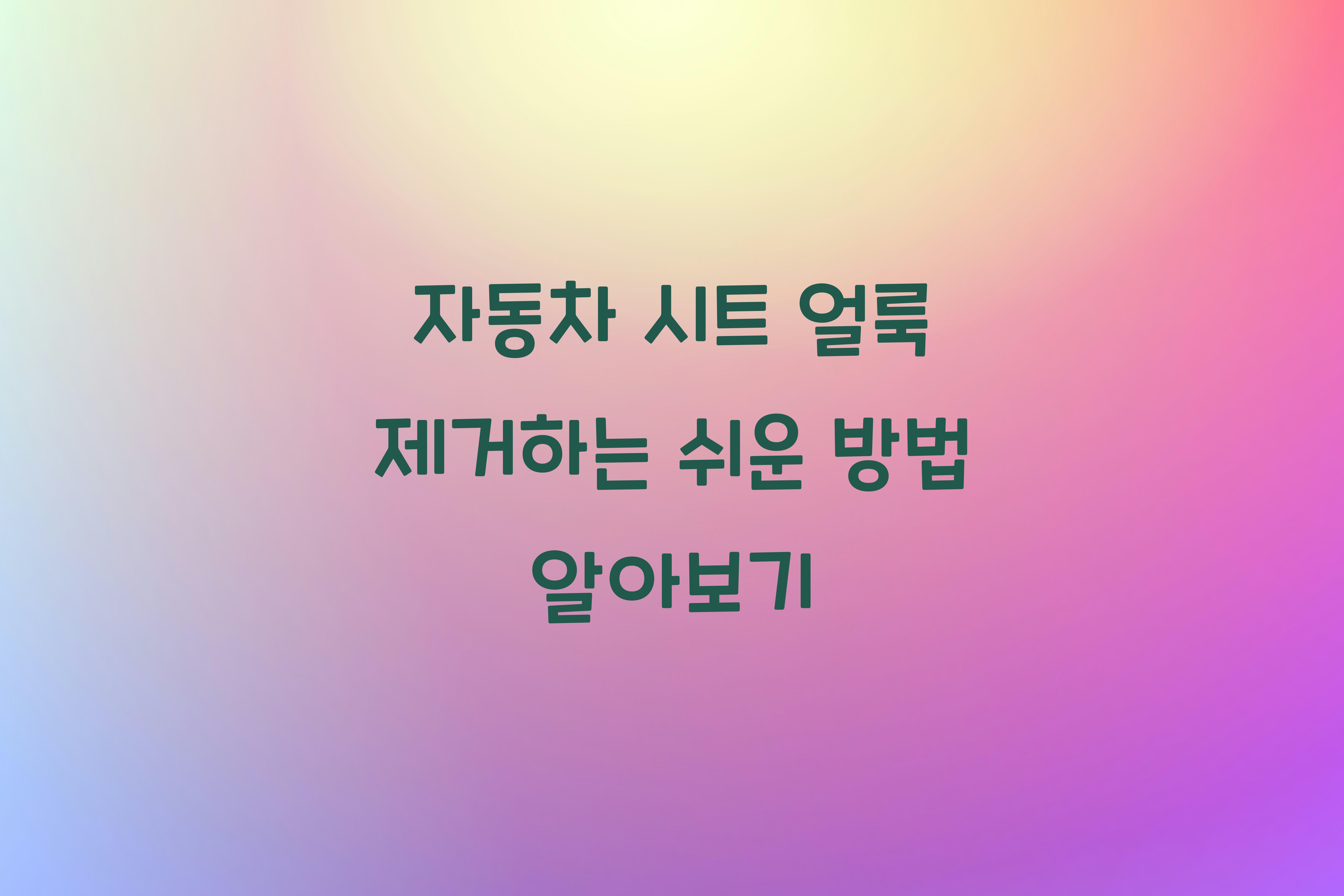 자동차 시트 얼룩 제거하는 쉬운 방법