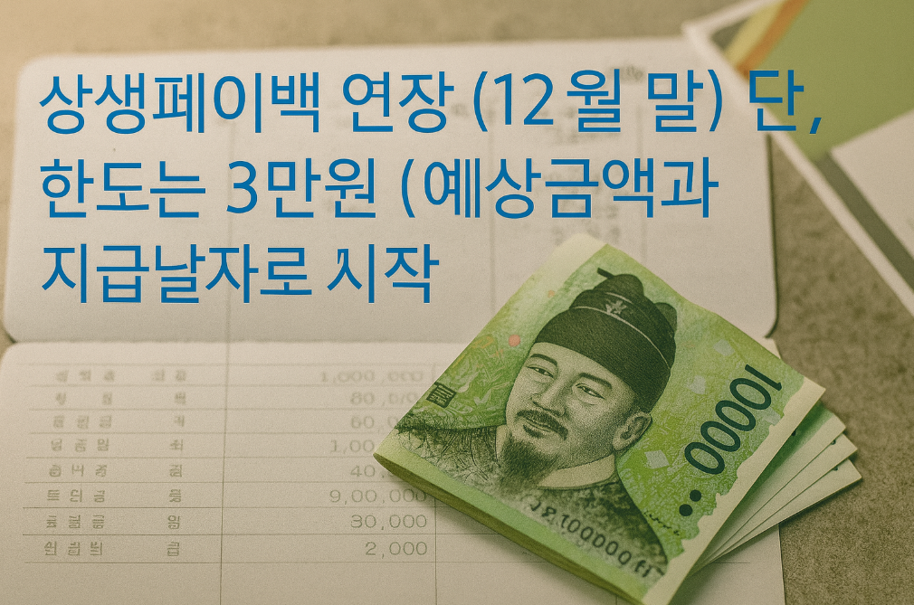 상생페이백 한달 연장해서 12월에 마감! 3만원 한도 완벽 정리