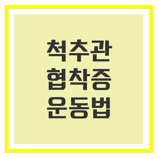 척추관 협착증 운동법