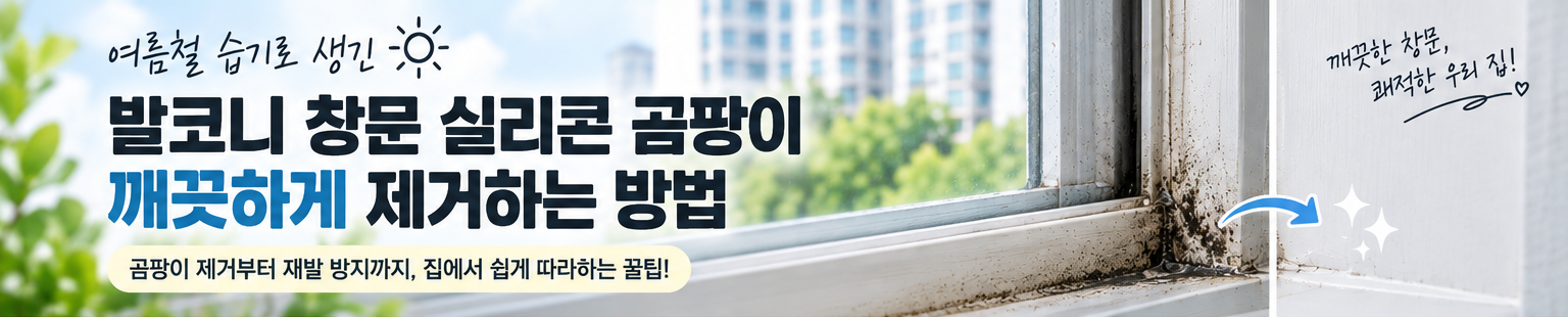 발코니 실리콘 곰팡이 제거하기