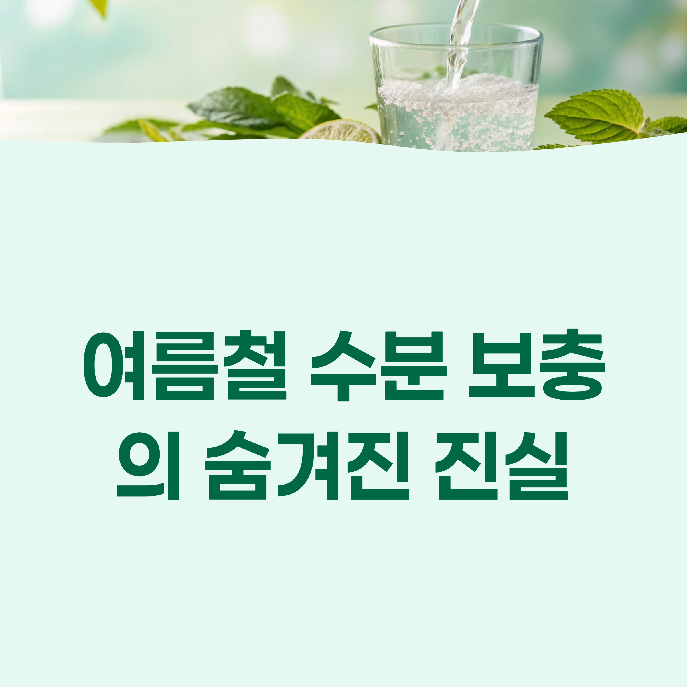 여름철 수분 보충, '물중독' 피하고 전해질까지 잡는 완벽 가이드
