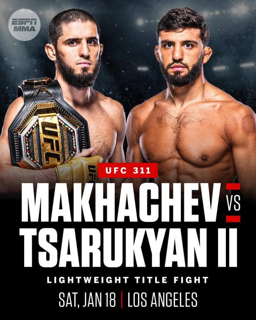 UFC 311 마카체프 vs 사르키안 라이트급
