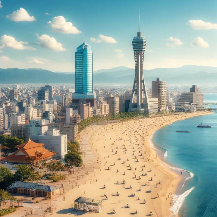 후쿠오카 여행 준비물 및 가이드의 모든것 - 3. 후쿠오카 여행 필수 코스 - 3.2 후쿠오카 타워와 모모치 해변 후쿠오카 여행 준비물