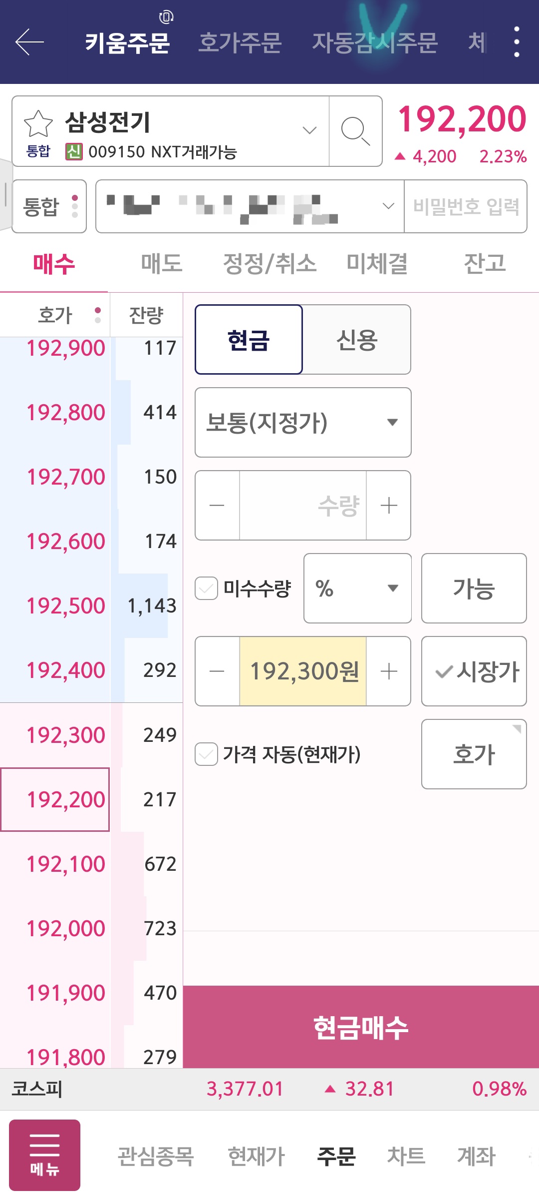 삼성전기 자동매도 설정 설명 사진 출처 : 키움증권 Photo Credit : KIWOOM Securities