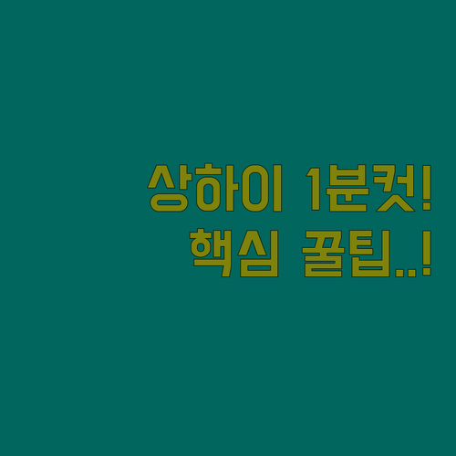 상하이 초역세권 숙소 5곳 지하철역 ..