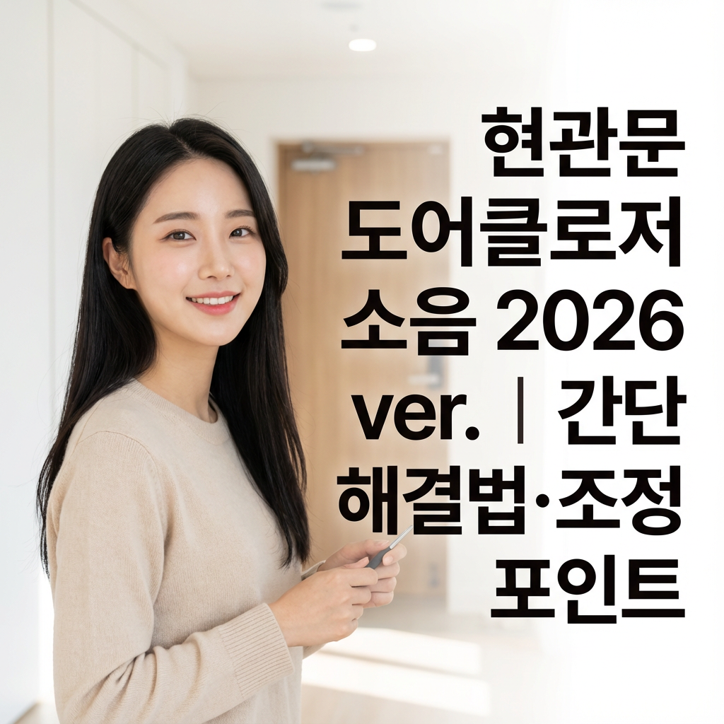 현관문 도어클로저 소음 2026 ver. | 간단 해결법·조정 포인트