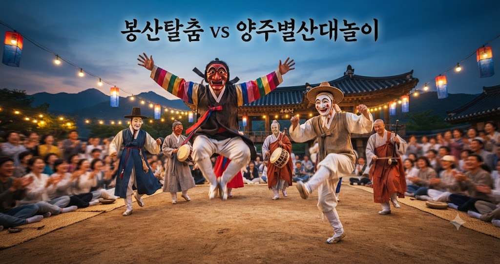 한국 전통 탈춤의 두 거장: 봉산탈춤과 양주별산대놀이 비교 분석