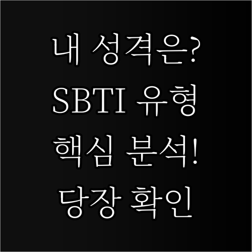 SBTI 테스트 특징과 유형별 성격 ..