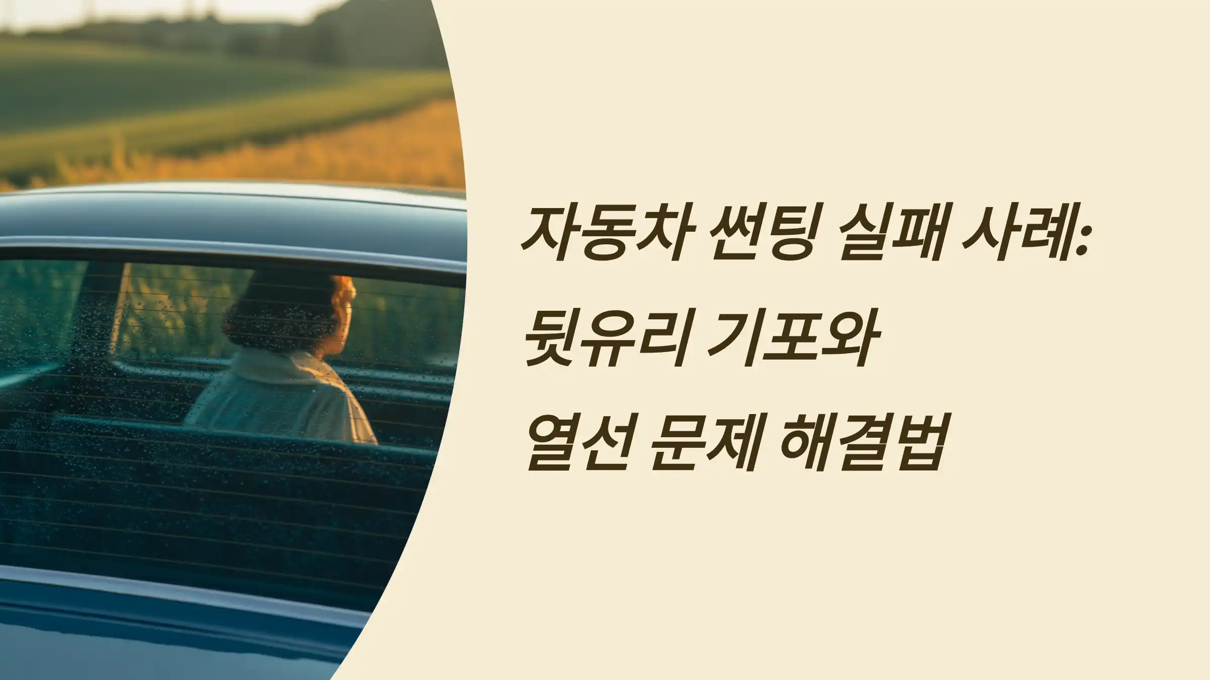 자동차 썬팅 실패 사례: 뒷유리 기포와 열선 문제 해결법