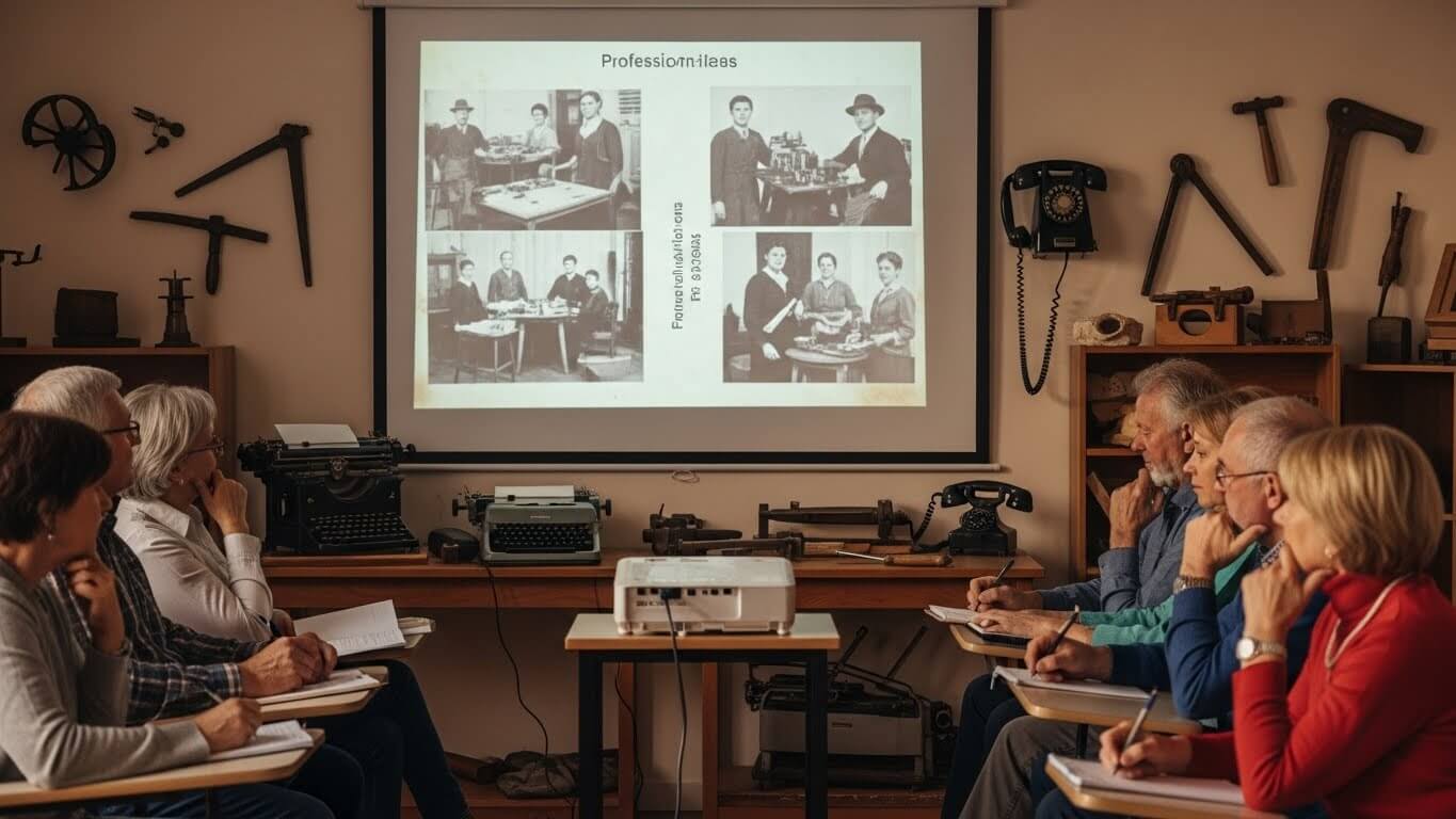 중장년 대상 강의 콘텐츠용 직업의 역사 관련 사진