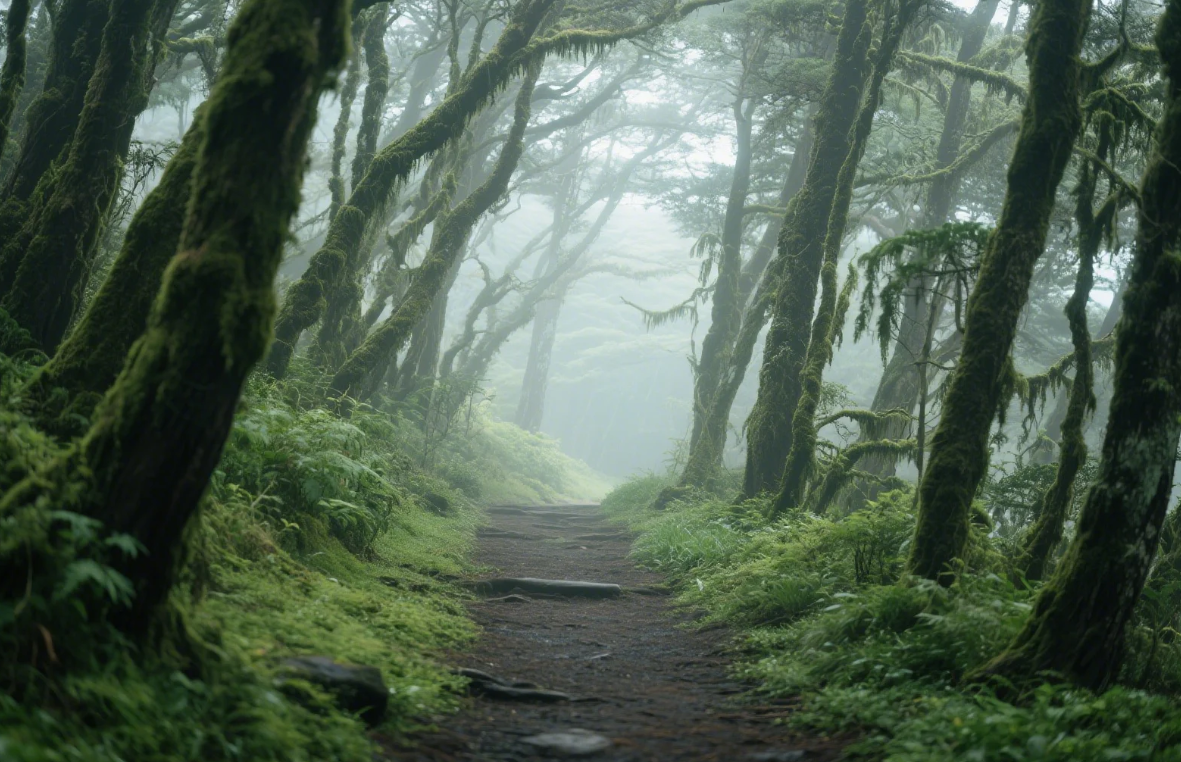 제주 저지오름의 깊고 조용한 숲길