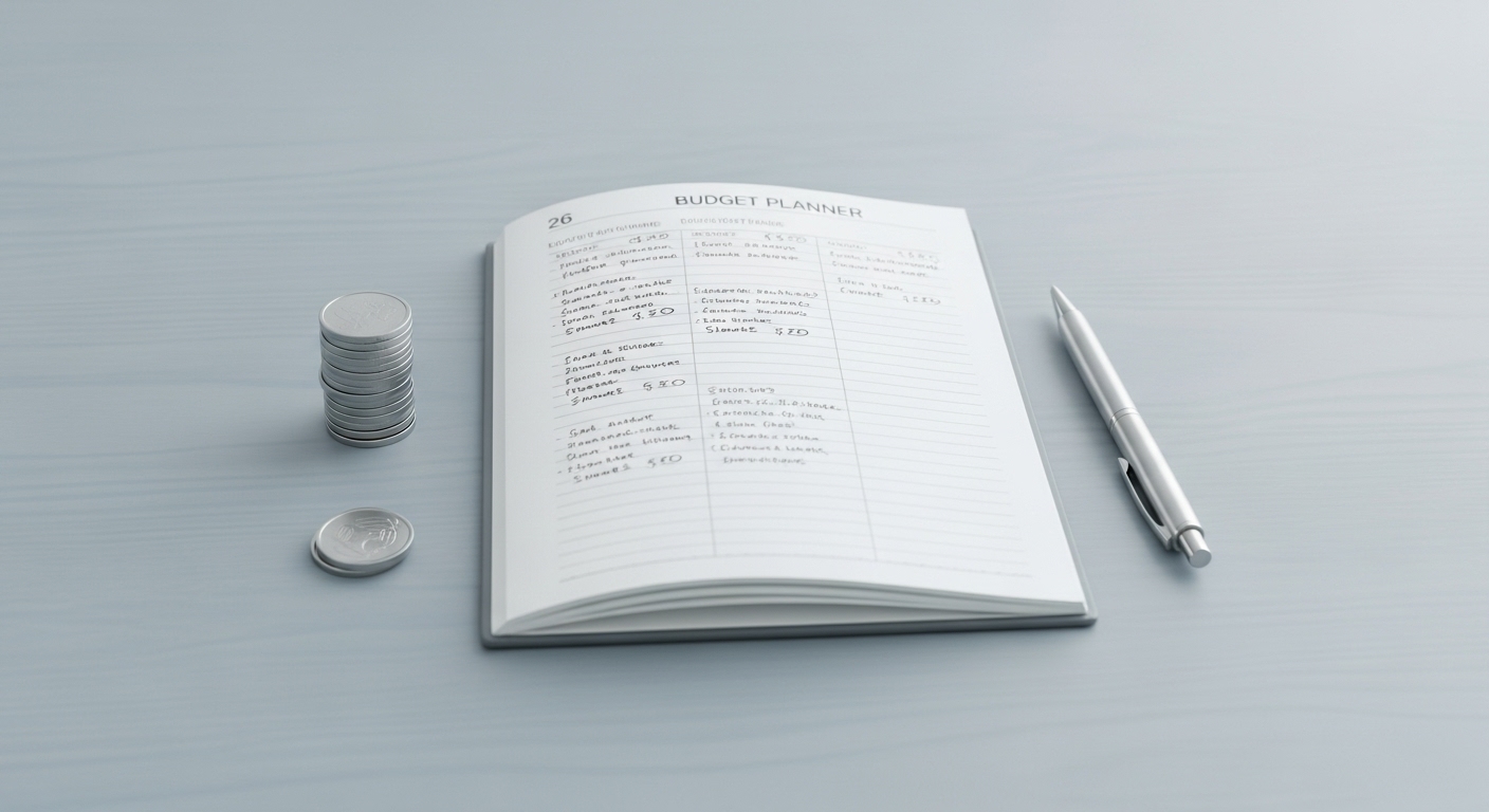 꼼꼼하게 가계부를 작성하며 지출 내역을 관리하는 모습