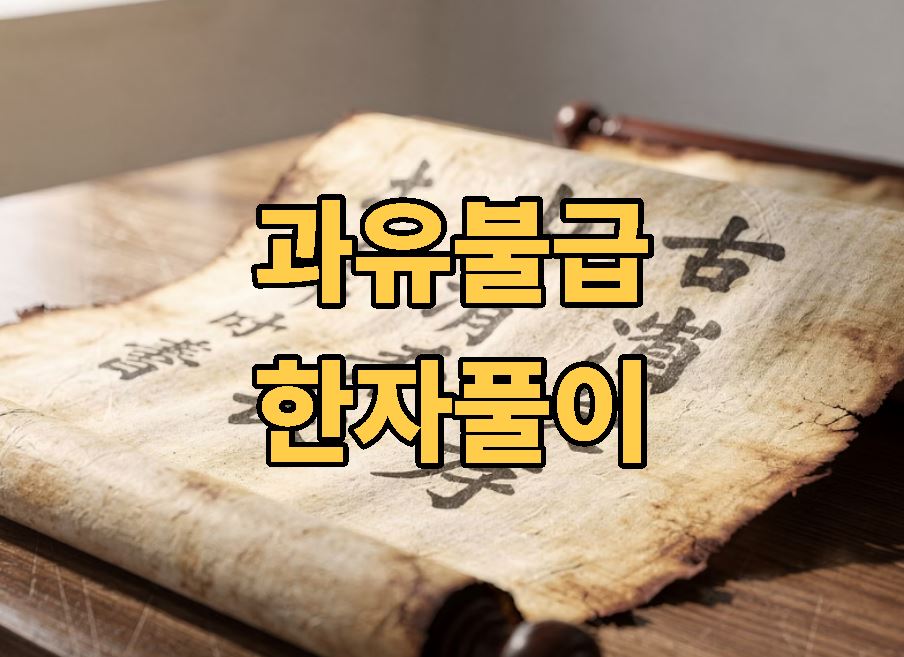 과유불급 뜻 한자 풀이