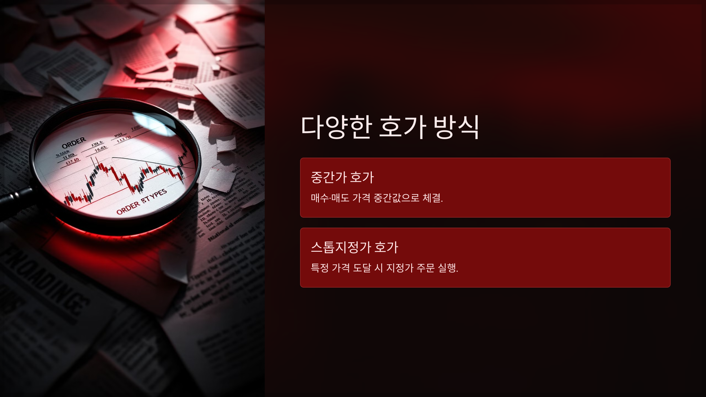 다양한 호가 방식