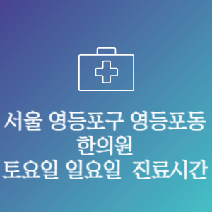 서울 영등포구 영등포동 주말 토요일 일요일 문여는 병원 진료시간