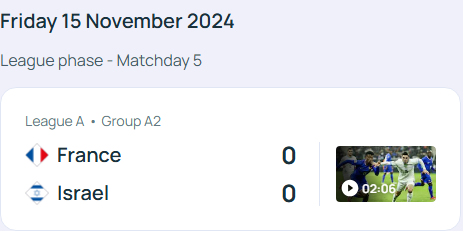 독일 프랑스 축구 UEFA 네이션스리그 3-4위전