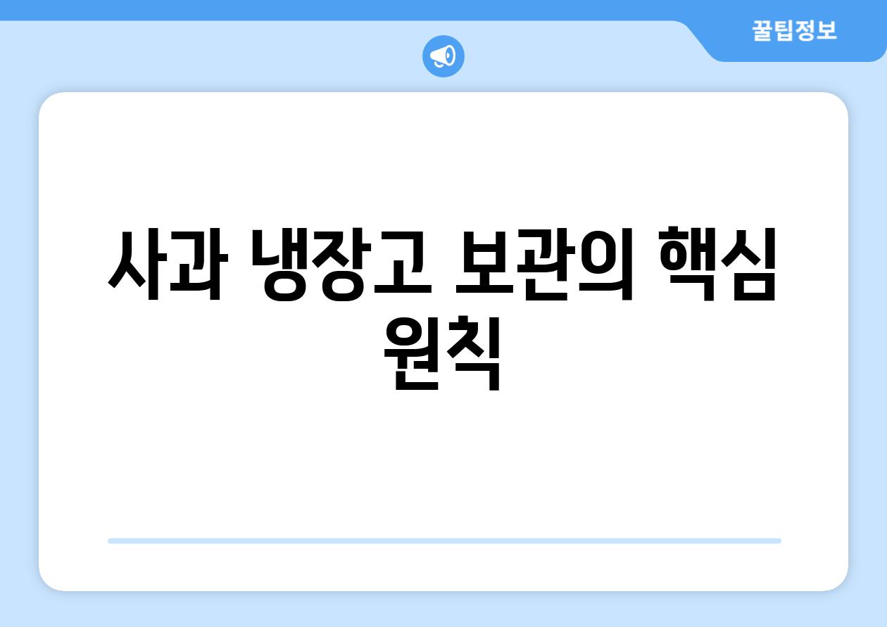 사과 냉장고 보관의 핵심 원칙