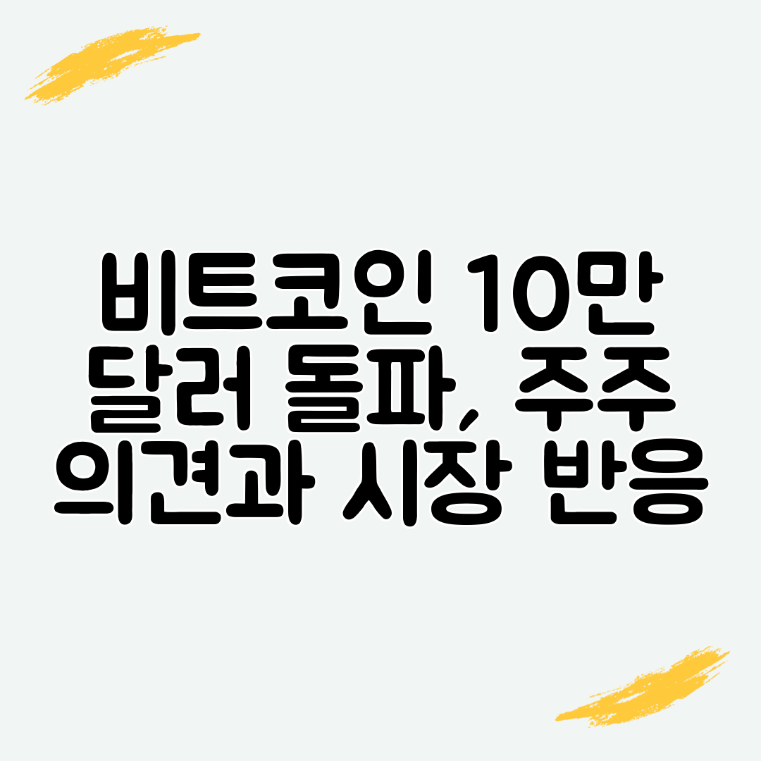 비트코인 10만 달러 돌파, 주주 의견과 시장 반응