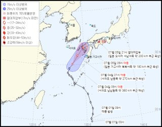 12호 태풍 링링 한반도 영향