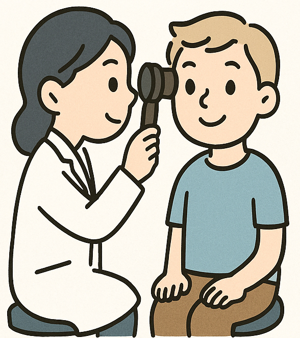 흐릿한 시야를 묘사한 백내장 시뮬레이션