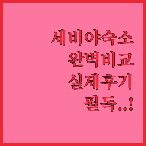 세비야 숙소 비교 분석 및 실제 투수..