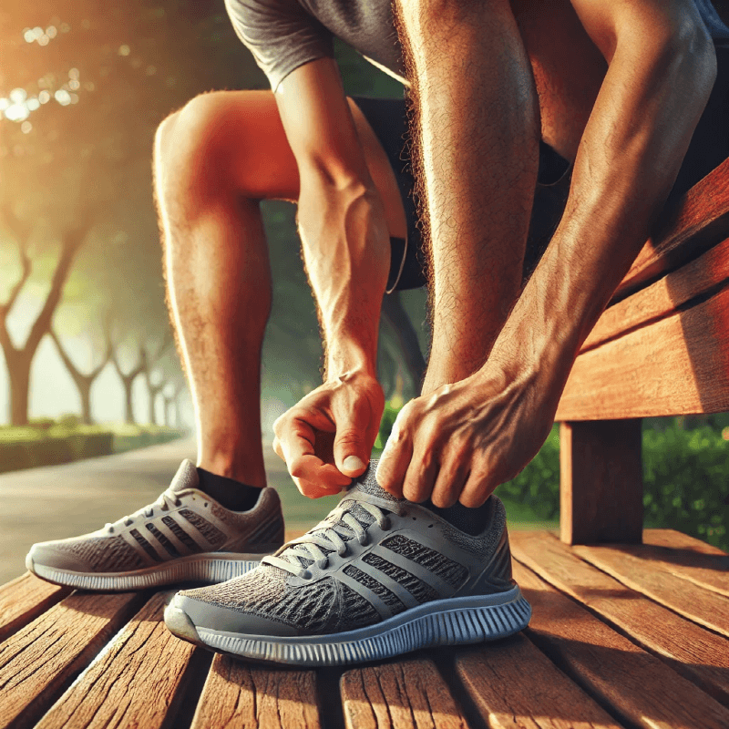 조깅-전-신발끈을-매는-남성의-모습