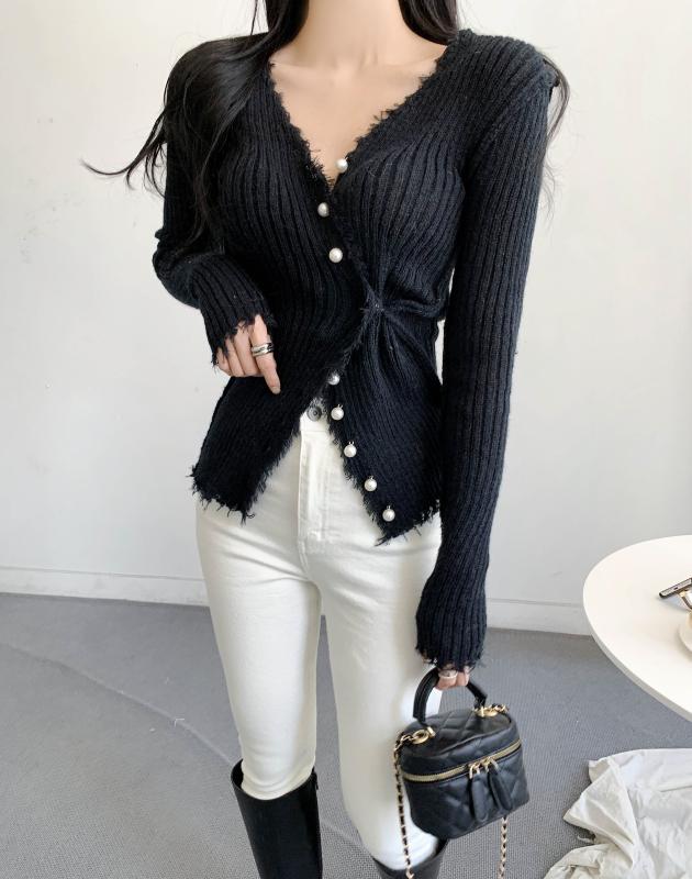 자체제작무배 데미지수술 진주 랩가디건 2col