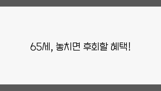 의료비 지원을 받는 65세 이상 노인
