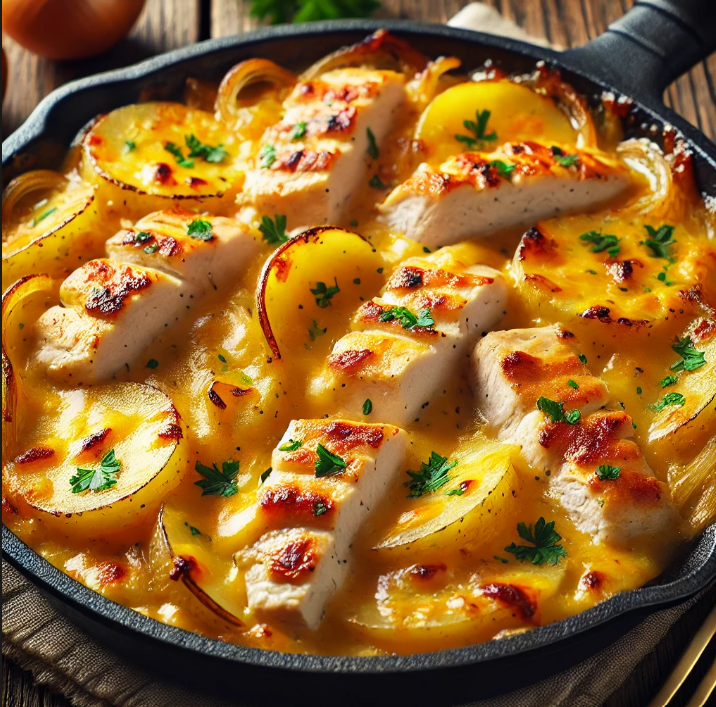 ChatGPT가 생성한 치즈 닭 감자 그라탱 이미지