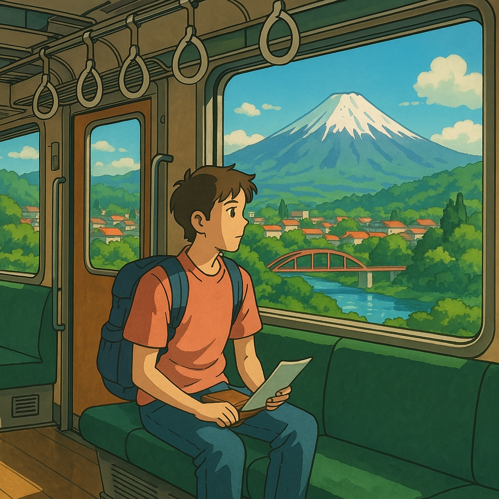 혼자서 일본을 여행하는 모습