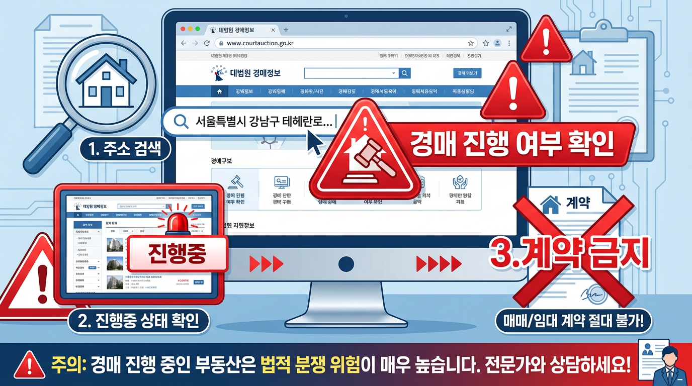 경매 진행 여부 확인