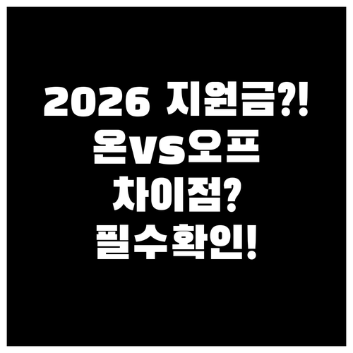 2026 민생지원금 온라인과 오프라인..