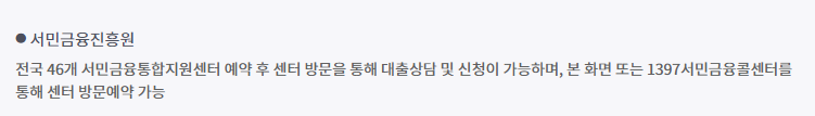 서민금융진흥원 홈페이지 소액생계비